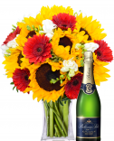 Bouquet + bottle of sparkling wine - flower delivery