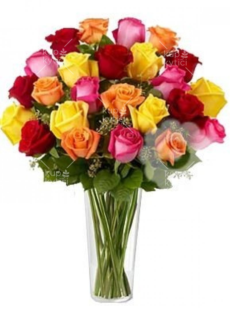 Букет разноцветных роз Сесилия