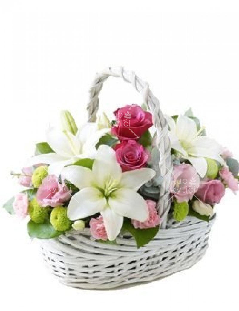 Gentle flower arrangements in a basket 7
