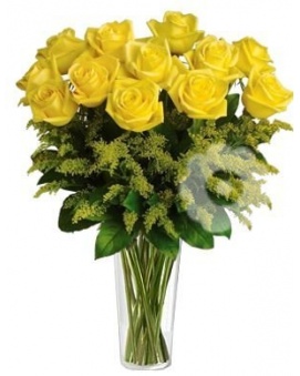 ŽLTÉ RUŽA SE ZDOBENÍM