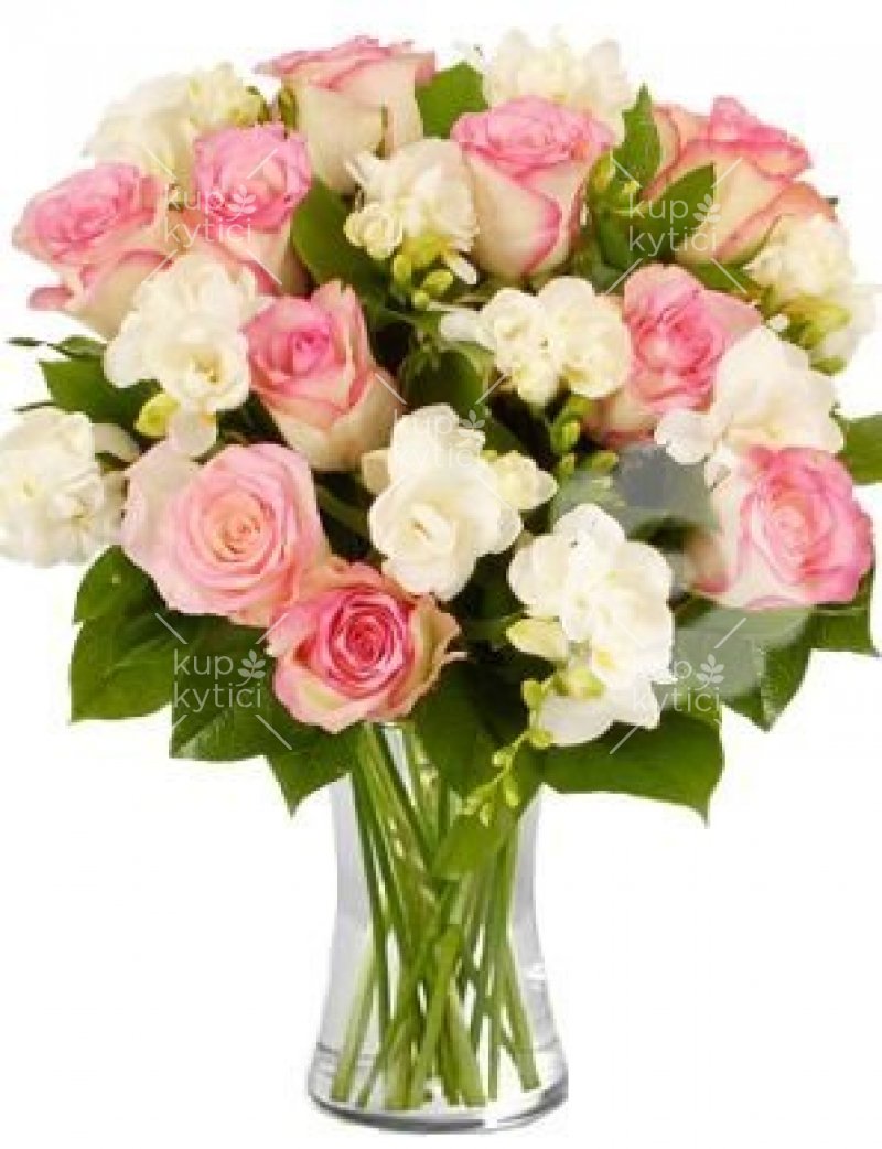 Bouquet of roses and freesias Anna