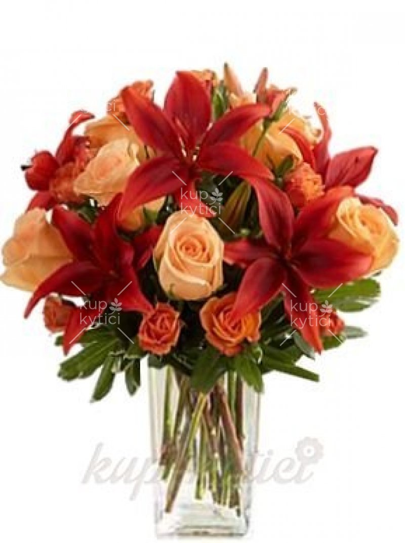 Bouquet in red-orange color Ema