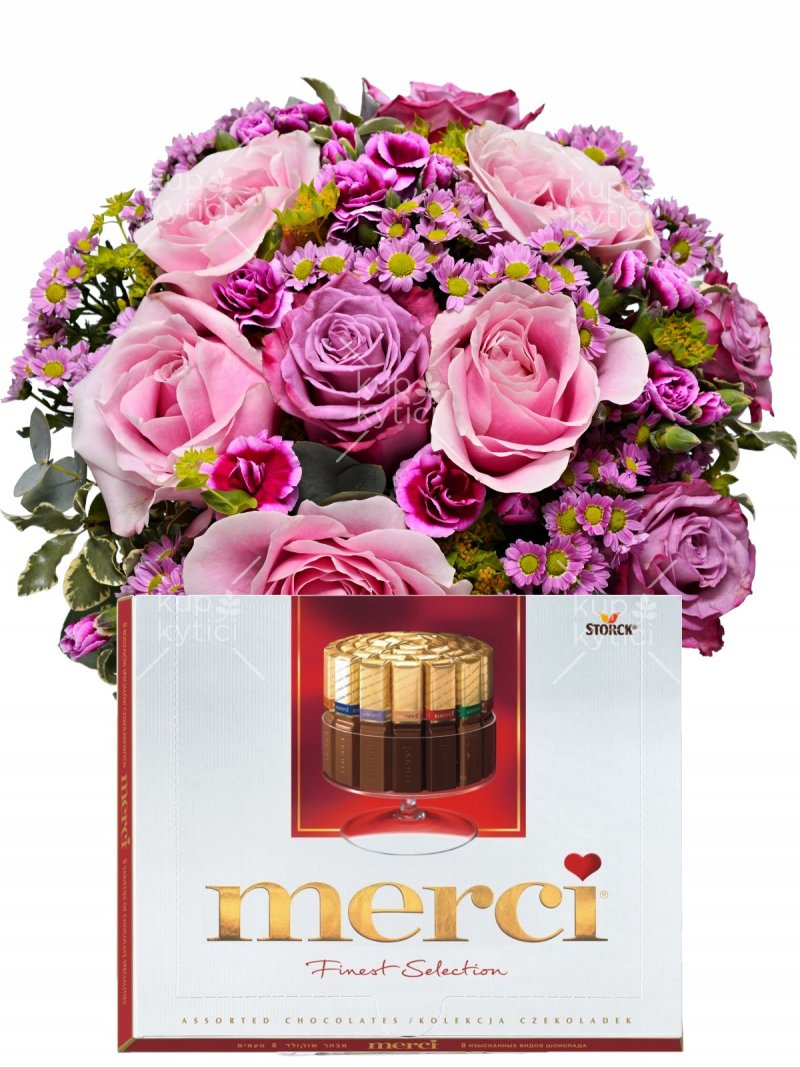 Kytice + Merci - rozvoz kvetín